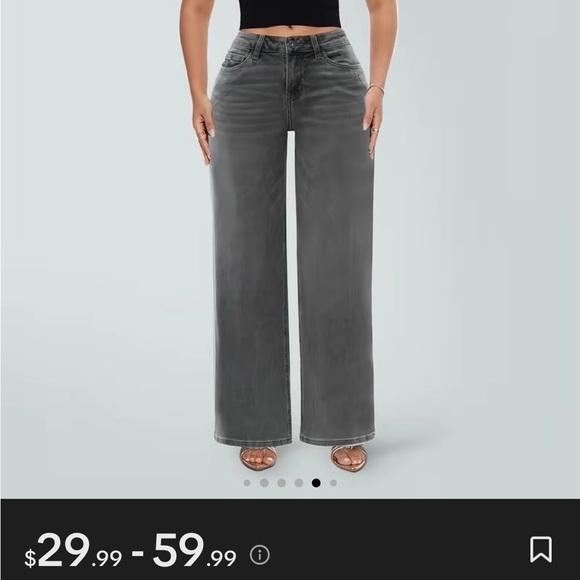 Viral TikTok Curve Hugging Women's baggy Gray Jeans - Picture 6 of 8